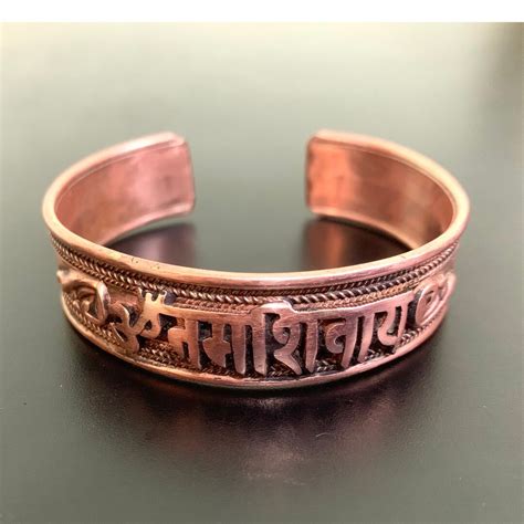 Om Namah Shivaya Copper Bracelet Handcrafted Healing Cuff Bracelet For