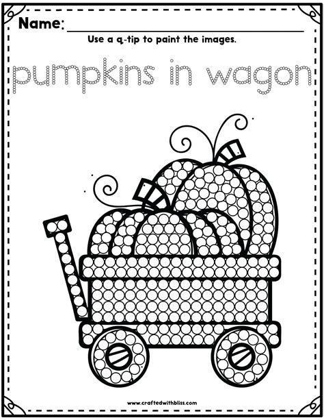 Q Tip Painting Fall Fine Motor Activity Autumn Craft Fall Printable Dot