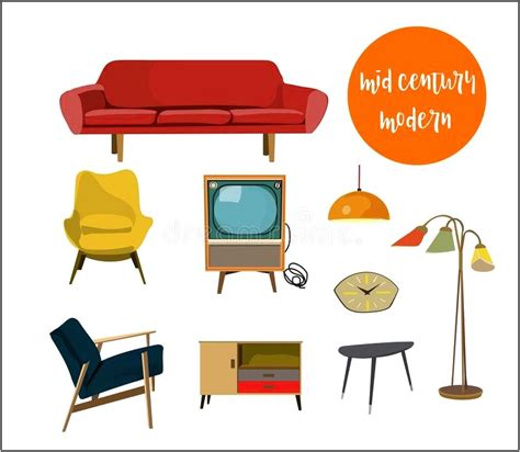 Midcentury Modern Living Room Cartoon - Living Room : Home Decorating ...