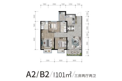 邦泰花园城a2b2 101㎡户型3室2厅2卫0厨10100㎡ 昆明房天下