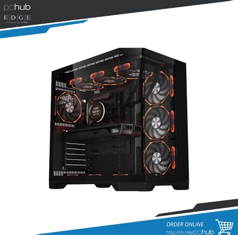 PChub Coolman Spectra Luxe TG Starry Black ATX USB3 2A Dual