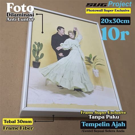 Jual Paket Cetak 10RP Laminasi Frame Foto Blok 10r 20x29cm Frame