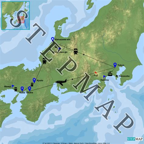 StepMap Japan Landkarte für Welt