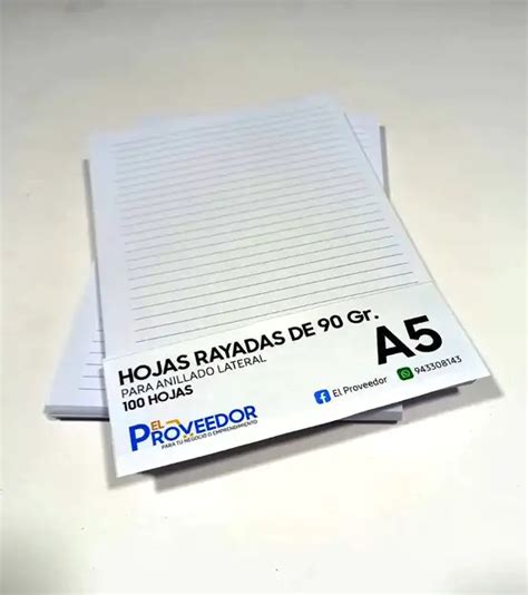 Hojas Rayadas A Gr X Hojas El Proveedor Insumos Para Tu