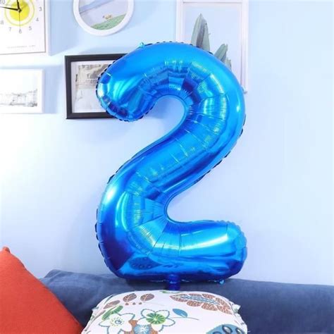 Pouces Ballon Chiffre Anniversaire Bleu