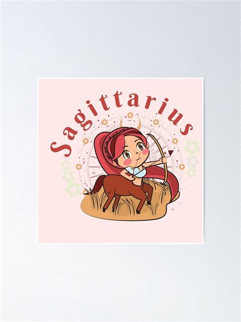 Kawaii Zodiac Sign Sagittarius Girl Poster For Sale By Astroful