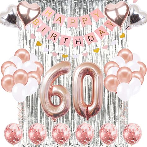 Buy Szhuiher 60th Birthday Decorations Banner Balloon Happy Birthday