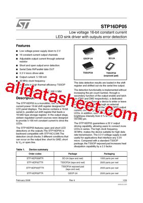 STP16DP05PTR Datasheet PDF STMicroelectronics