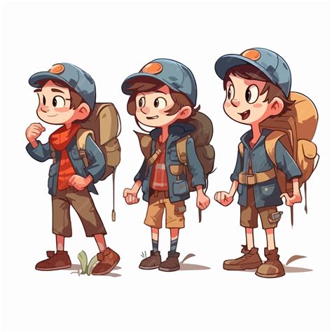 Premium Vector | Cartoon boy dressed as an adventurer vector pose cute