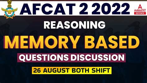 Afcat Exam Analysis Reasoning August Both Shift Memory