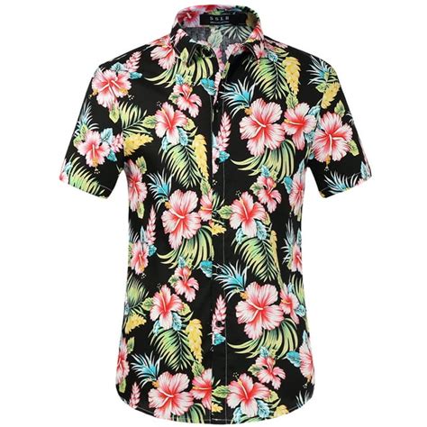 Sslr Hawaiian Shirt For Men Short Sleeve Casual Button Down Shirts