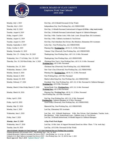 Clay County Public Schools Calendar 2024 - Schoolcalendars.net