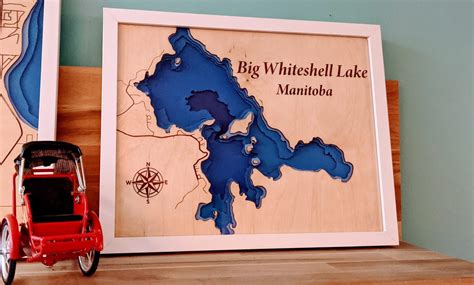 Big Whiteshell Lake Manitoba Bathymetric Map Erlenmeyer Designs Science Design