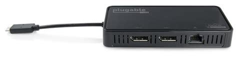 Plugable Usb C Dual 4k Displayport Adapter With Gigabit Ethernet For