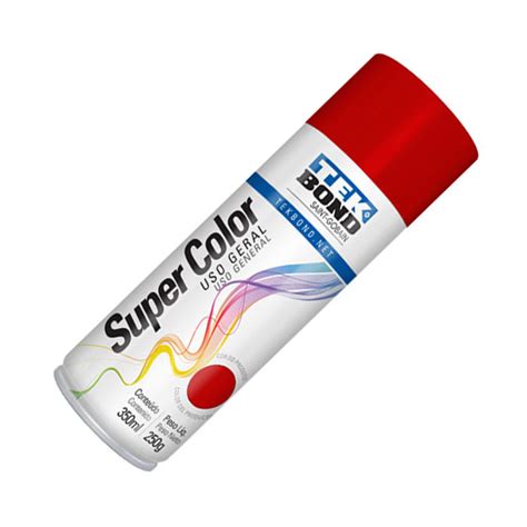 SPRAY SUPER COLOR USO GERAL VERMELHO 350 ML 250 G TEKBOND