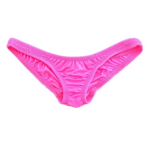 Men Soft Pouch Low Waist Bikini Thong G String Gay Underwear Ice Silk Briefs Seamless Swimwear