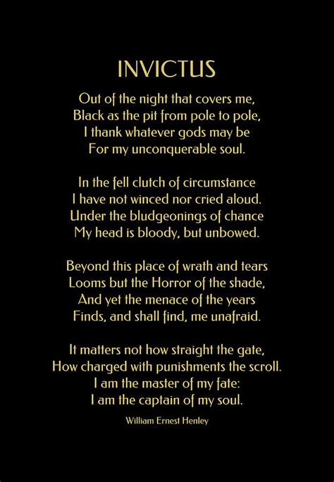 Invictus Poem By William Ernest Henley Digital Art By Hh Photography Of