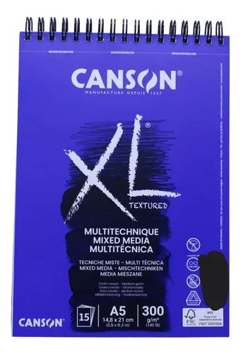 Block Papel Canson Multitecnica A5 Xl 300gr X20 Hj Texturado