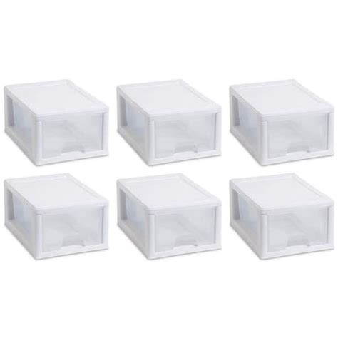 Sterilite Small Box 6 Qt Modular Stacking Storage Drawer Container