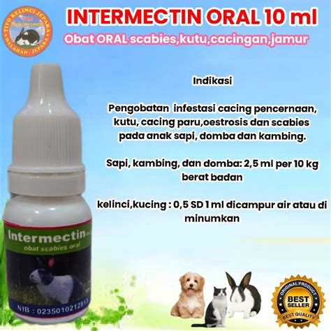 Jual Intermectin Oral Ml Obat Scabies Kutu Cacingan Untuk Hewan