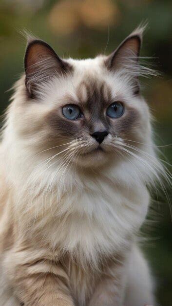 Premium Photo | Sacred birman cat with a blue eyes and a white nose ...