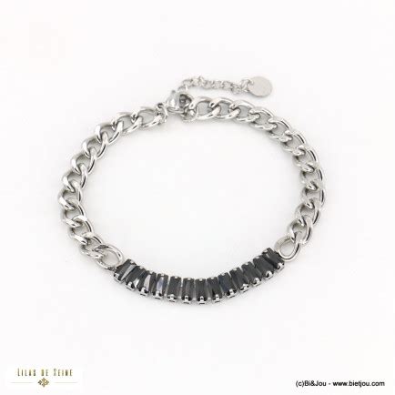 Bracelet Acier Inoxydable G Om Trique Contemporain Cha Ne Maille