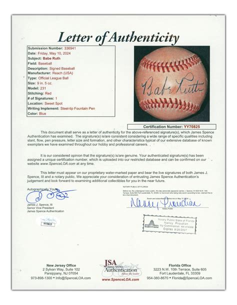 High Grade Circa 1940 Babe Ruth Single Signed Ball Grey Flannel Auctions