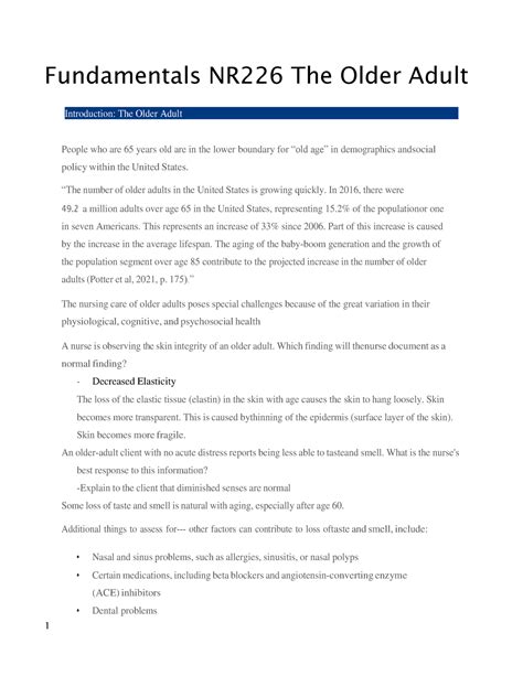 Week Edapt Aging And Coping Pdf Fundamentals Nr The Older Adult