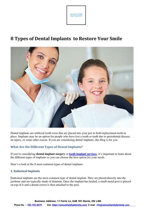 PPT 8 Types Of Dental Implants To Restore Your Smile PDF File JAN