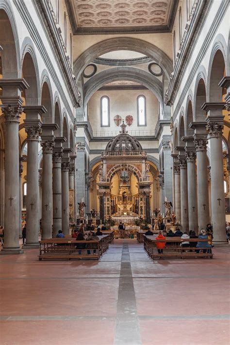 Interior Of The Basilica Of Santo Spirito Church In Florence Italy