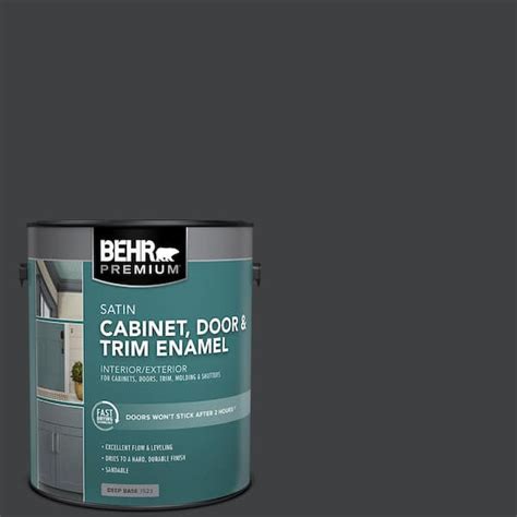 BEHR PREMIUM 1 Gal HDC MD 04 Totally Black Satin Enamel Interior