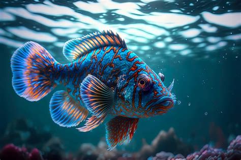 premium photo mandarin fish   ocean photography   mandarin