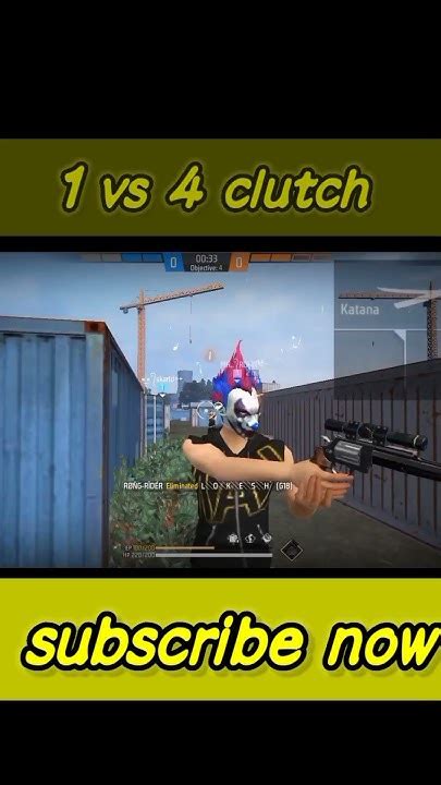 Free Fire 1 Vs 4 Clutch Clutch God😱😱😱 Shorts Shortvideofreefire