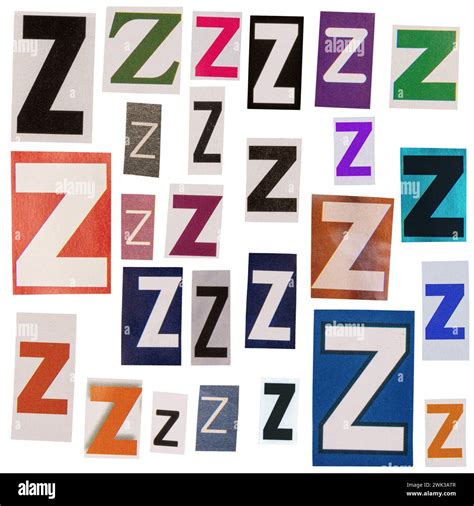 Letter Z Cut Out From Newspapers Isolated On White Background Stock