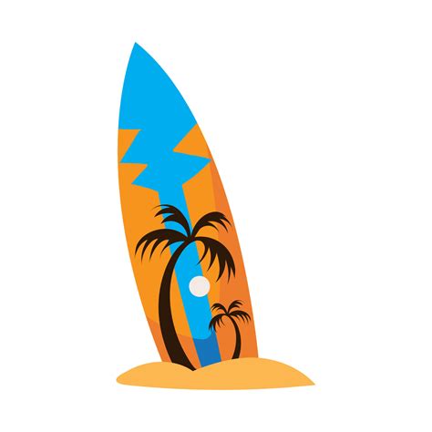 Surfboard With Palms 16756177 Vector Art At Vecteezy