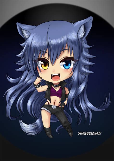 Chibi Anime Wolf Girl