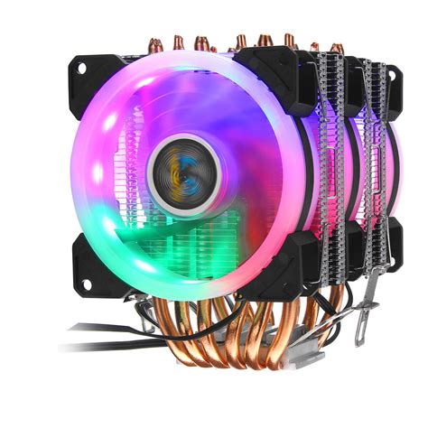 3pin 3 Fans 6 Heatpipes Colorful Backlit Cpu Cooling Fan Cooler Heatsink For Intel Amd Sale