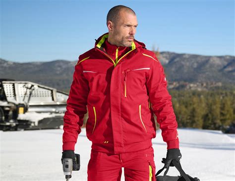 Winter Softshelljacke E S Motion 2020 Herren Feuerrot Warngelb Strauss