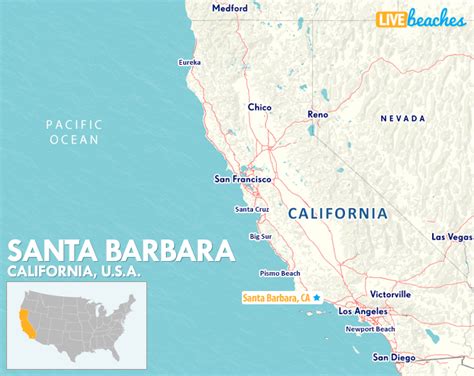 Map of Santa Barbara, California - Live Beaches