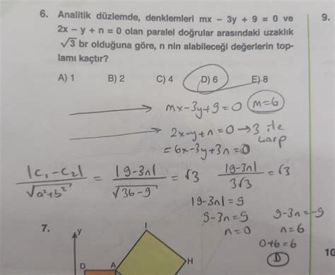 Analatik Geometri Lise Matematik Eodev