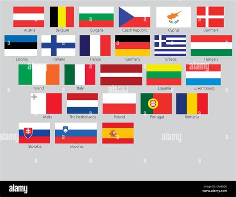 Flags Of The Members Of The European Union As Of Stock Vector