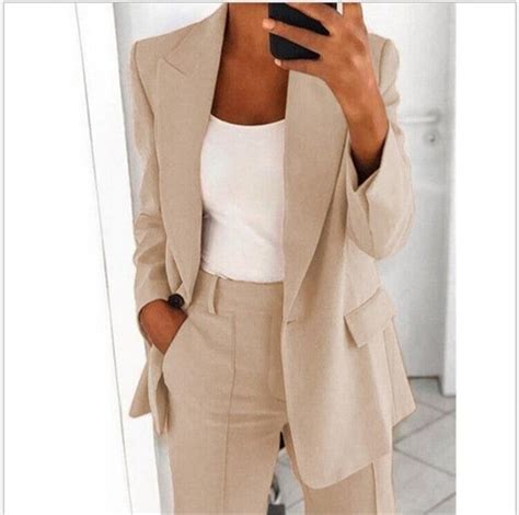 PANT SUITS Women Women Suit Beige Cream Dress Suit Women Etsy