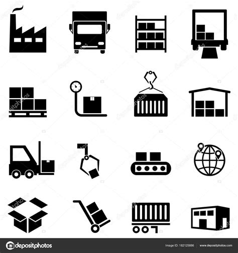 Logistics Distribution And Warehouse Icons Stock Vector Soleilc