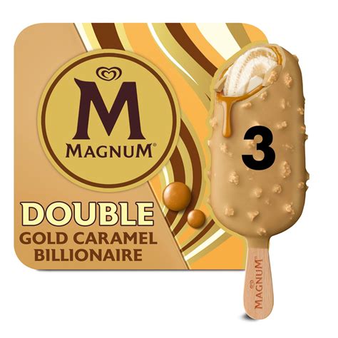 Magnum Ice Cream Sticks Double Gold Caramel Billionaire 3 X 85 Ml Ice