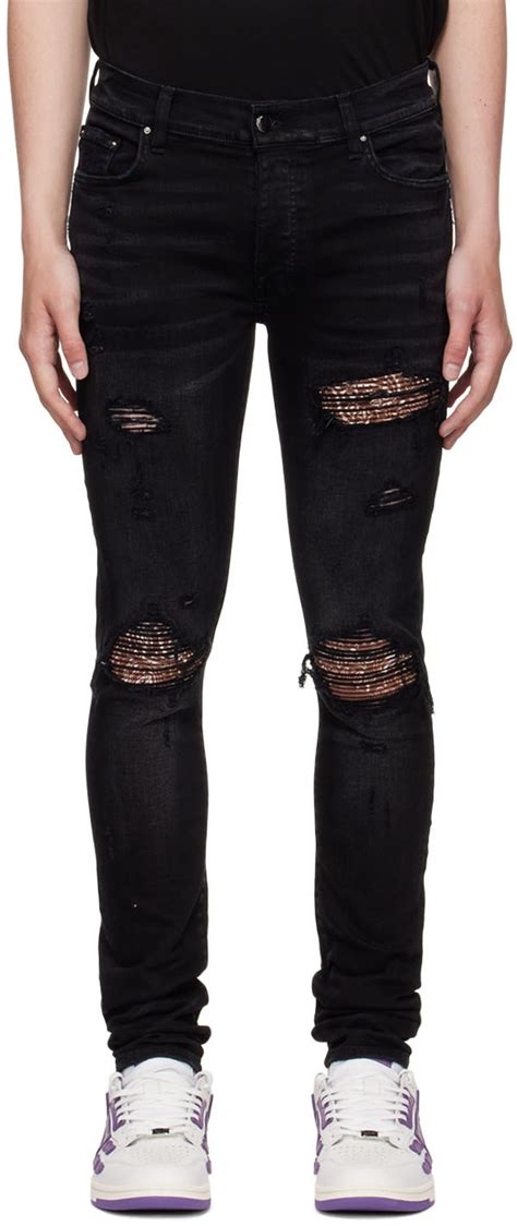 AMIRI Black MX1 Bandana Jeans SSENSE UK