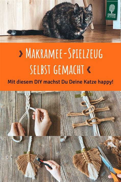 So bastelst Du ohne große Mühe ein Katzenspielzeug im Makramee Stil aus