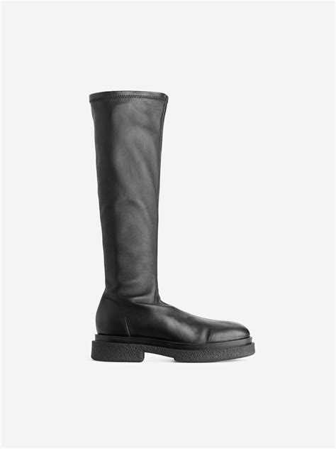Chunky Leather Boots – Black – Women – ARKET NL