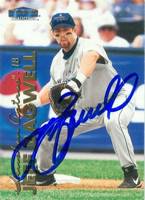 Jeff Bagwell Autographed Baseball Card Houston Astros Sc 1999 Fleer