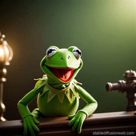 kermit the frog in prison cell sitting on metal prison bench Prompts ...