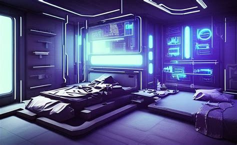 Futuristic Cyberpunk Bedroom